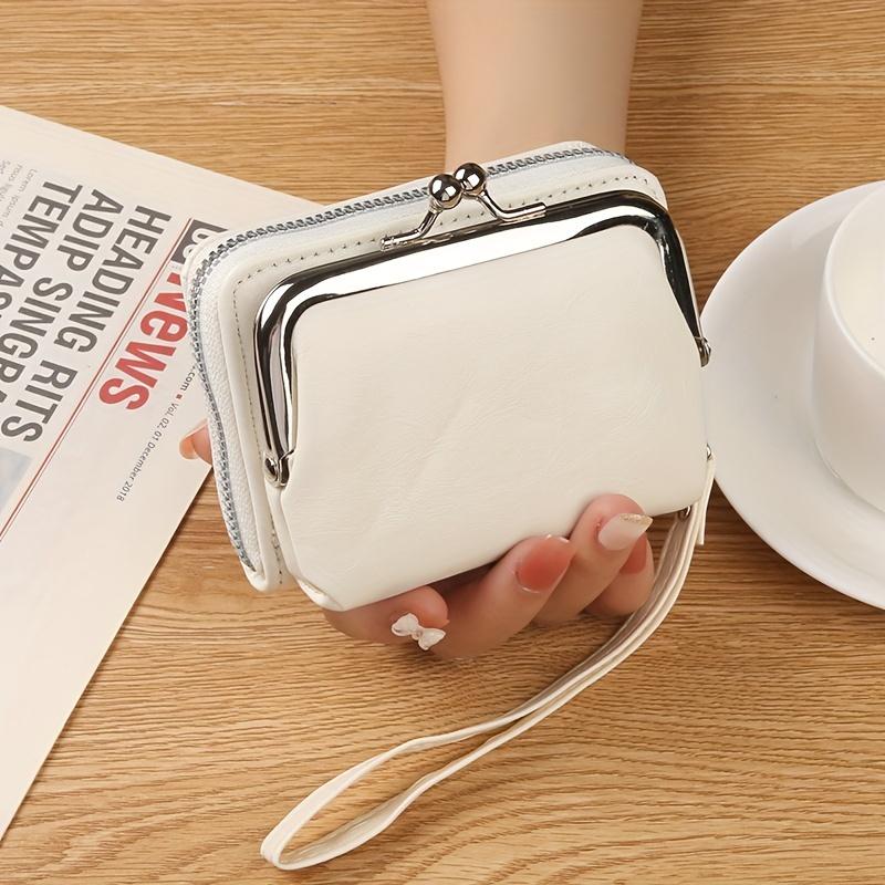 

Mini Vintage Credit Card Holder, Retro Kiss Lock Coin Purse, Women s Fashion Wallet & Wristlet бежевый