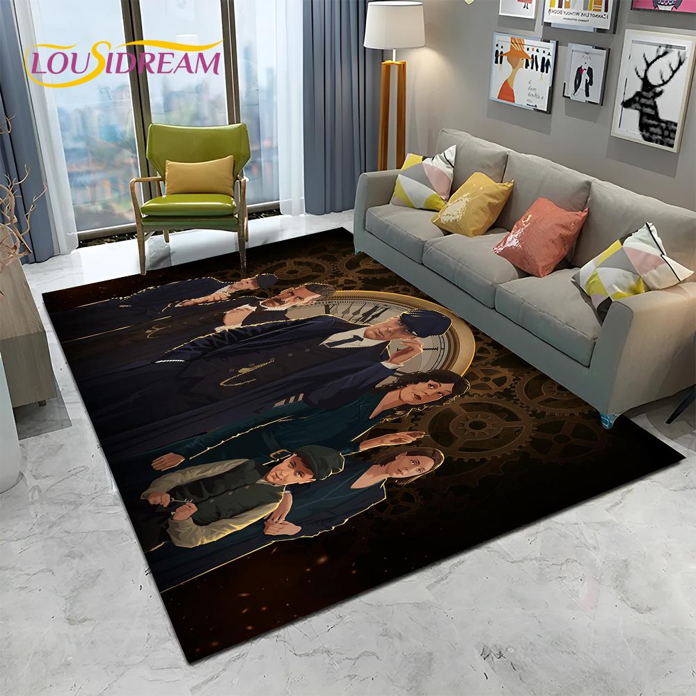HD Tommy Shelby 3D P-Peaky Blinders Carpet Rug for Home Living Room Bedroom Sofa Doormat Decor,kids Area Rug Non-slip Floor Mat