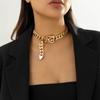  Hip Hop Minimalist Design Belt Buckle Chain Collar Necklace Retro Chill Style Personalised Necklace