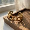 Edelstahl Unregelmäßig Texturiert Hohl Kette Geformt Manschettenarmbänder Für Frauen Männer Einfach Punk Geometrisch Verdreht Armreif Schmuck