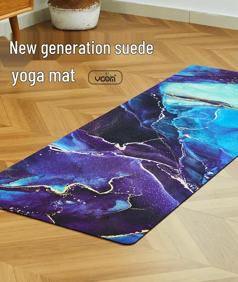 Extra Large Non-Slip Suede Yoga Mat - Sweat-Absorbent, Thick, Natural Rubber