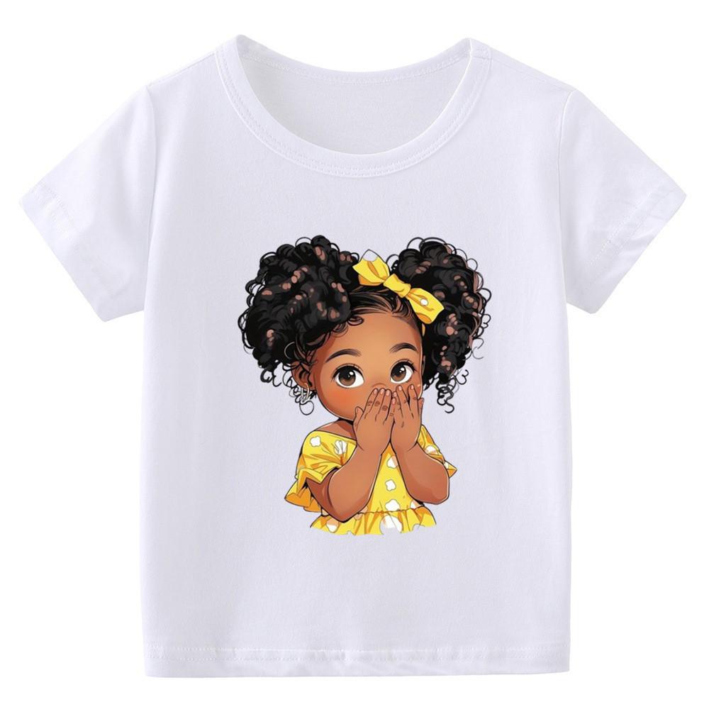 2026 New Childrens Tshirt Cartoon Personality Print Pure Cotton Round Neck Parentchild Short Sleeved Summer Boys and Girls