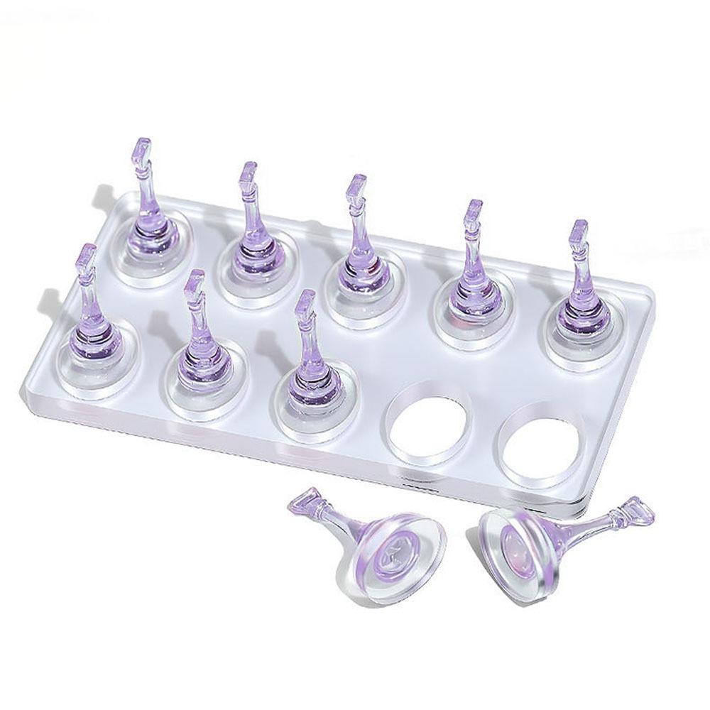 Non-Magnetic Nail Display Stand Transparent False Nail Tips Holder  Manicurist Tools