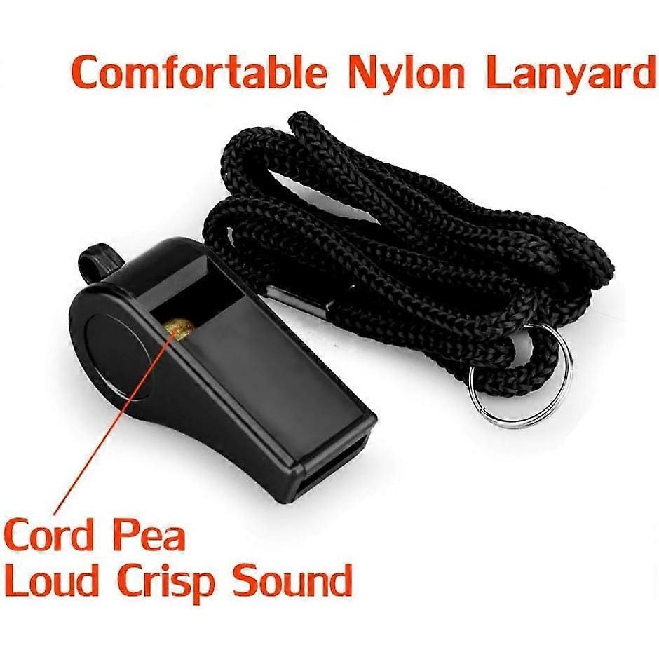 Whistle, 2 Packs Plastic Sports Whistles with Lanyard, Loud Crisp Sound Whistle Ideal for Coaches, Referees, and Officials
