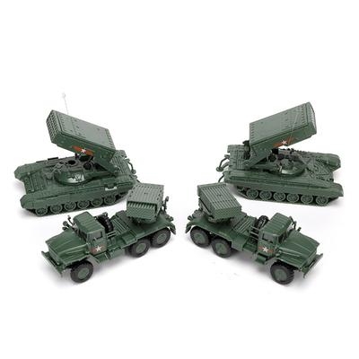 4D 1/72 Radziecka wyrzutnia rakiet BM-21 TOS-1 Ciężki system miotaczy ognia Puzzle Model Zabawka wojskowa Czołg