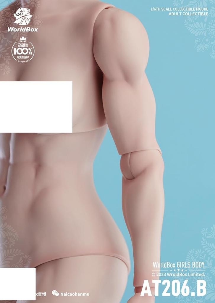 [TOYBARJAPAN] 1/6 Scale Action Figure Worldbox AT206 Muscle Version Pearl White Skin Female Body (Head and Clothes Not Included) (B)