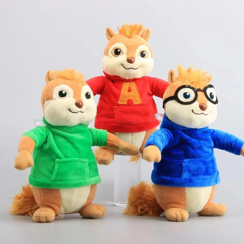 New 22cm 3pcs Alvin and the Chipmunks Halloween Plush Toys Kawaii Fluffy Chipmunks Stuffed Animals Birthday Christmas Gift