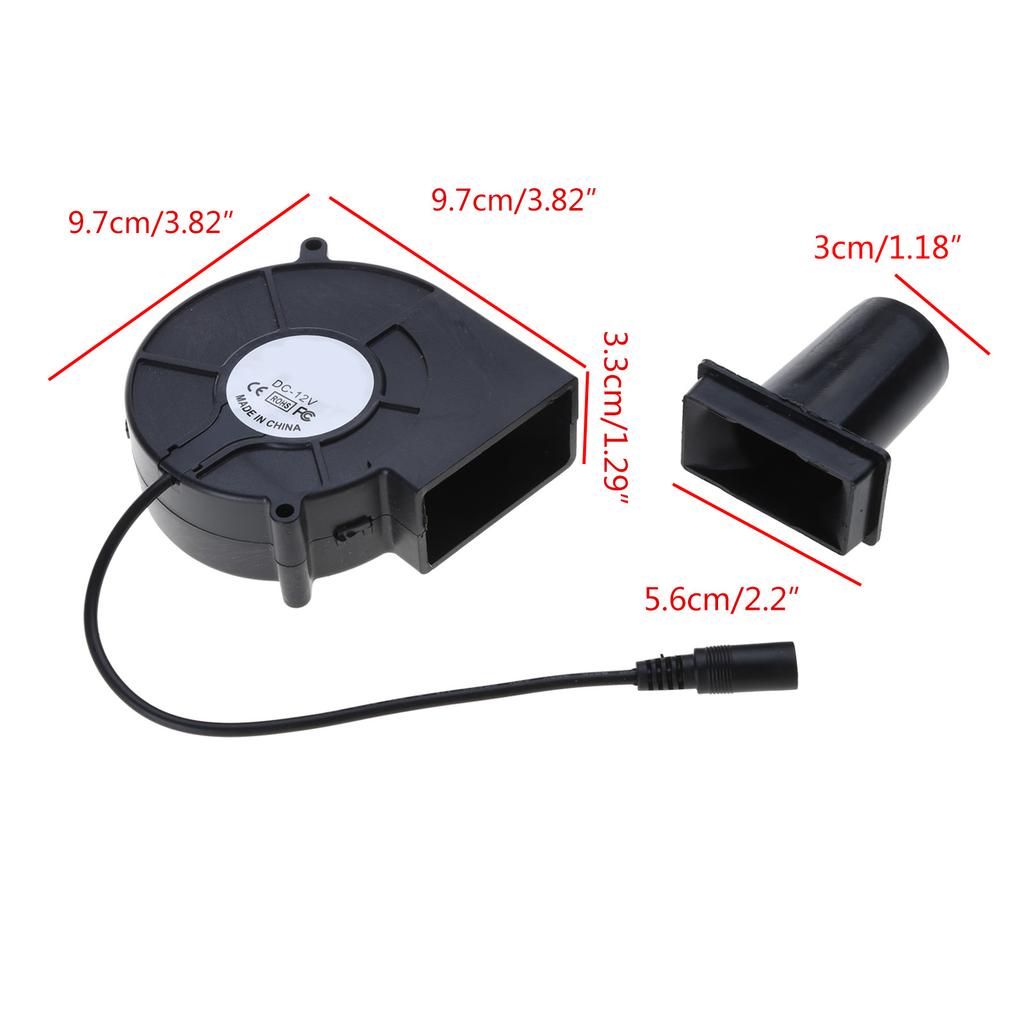 97mm X 33mm DC Blower, 12V 20W 5.5x2.1mm Fan 9733 for Picnic Grill Wood Stove Cooking DIY Fire Charcoal Starter