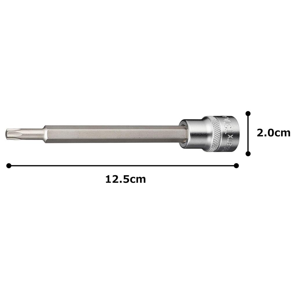 TONE Long Torx Socket T30 (Heavy Duty) 3TX-T30L, 9.5mm (3/8") Drive,
