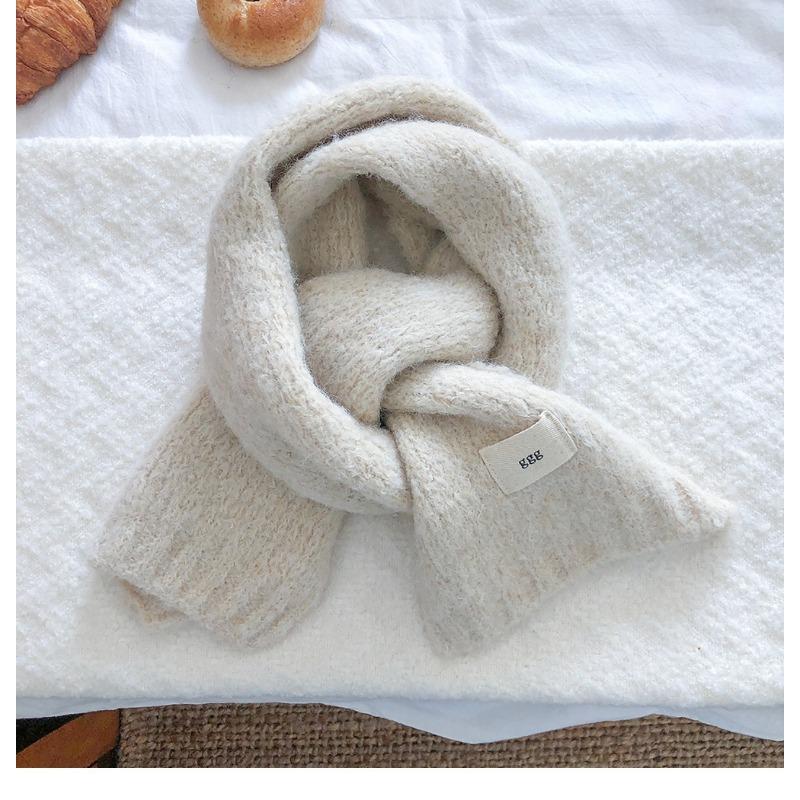 Wind Containing Wool Purple Scarf Girls Autumn and Winter White Wool Warm Thickened Student Scarf