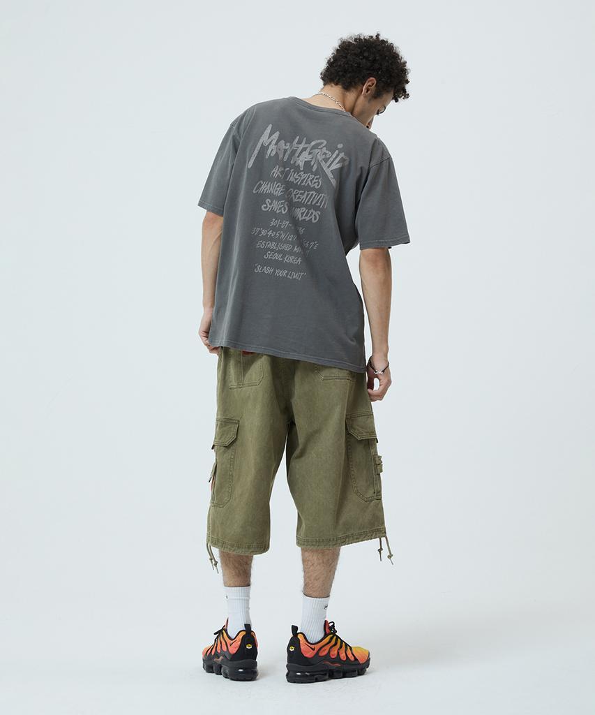 MAHAGRID Pigment Graffiti Logo Tee Charcoal(Mg2Gmmt507A)