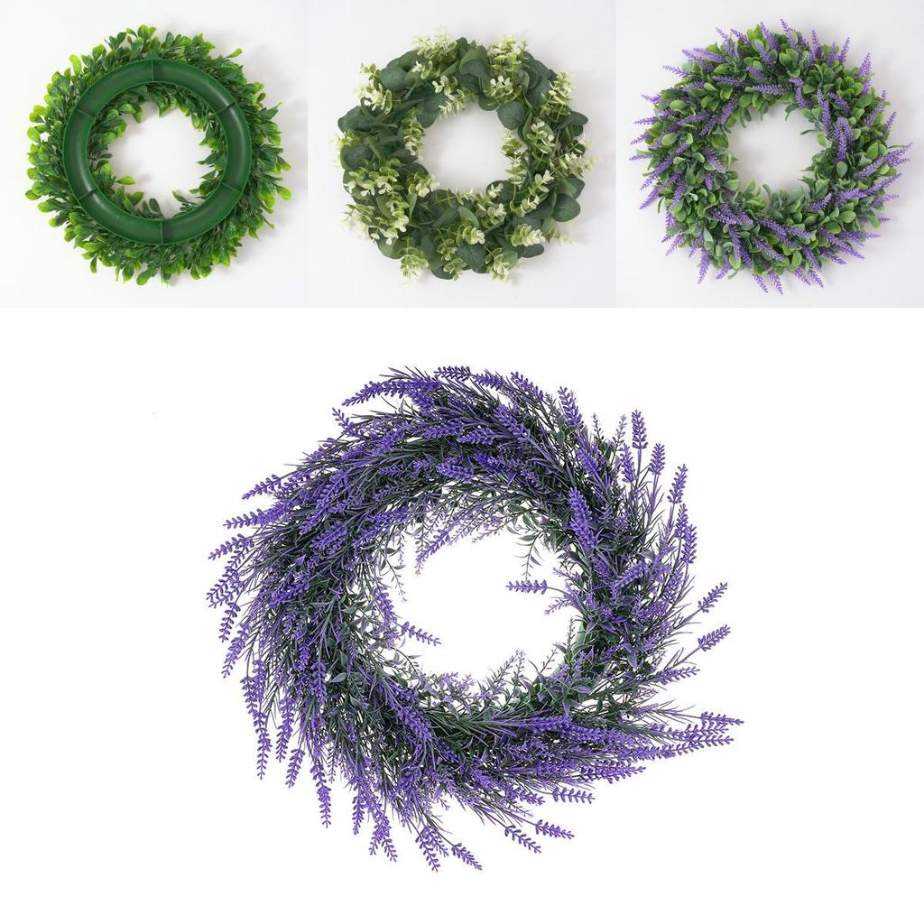 Botanical Wreaths Set With Lavender And Eucalyptus For Wedding Decor And Home Ornamentation