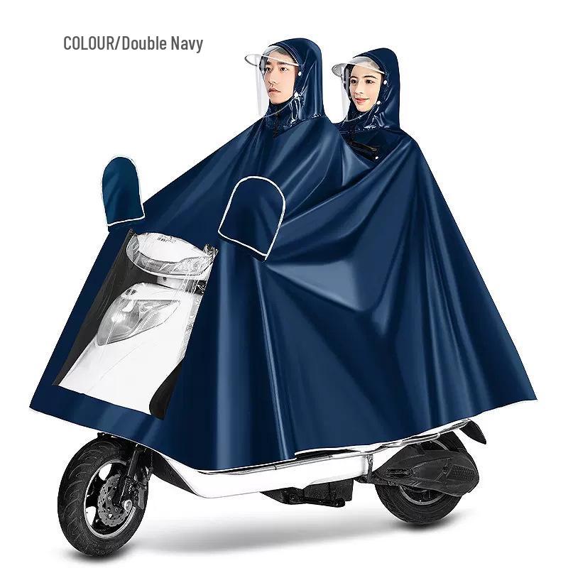 Men's Waterproof Electric Vehicle Poncho: Extra Thick, Anti-Storm, Enlarged for Motorcycles and Battery Cars