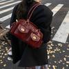 Vintage Motorcycle Bag, Women's Handbag, New Large Capacity Commuting Armpit Bag, Single Shoulder Boston Bag