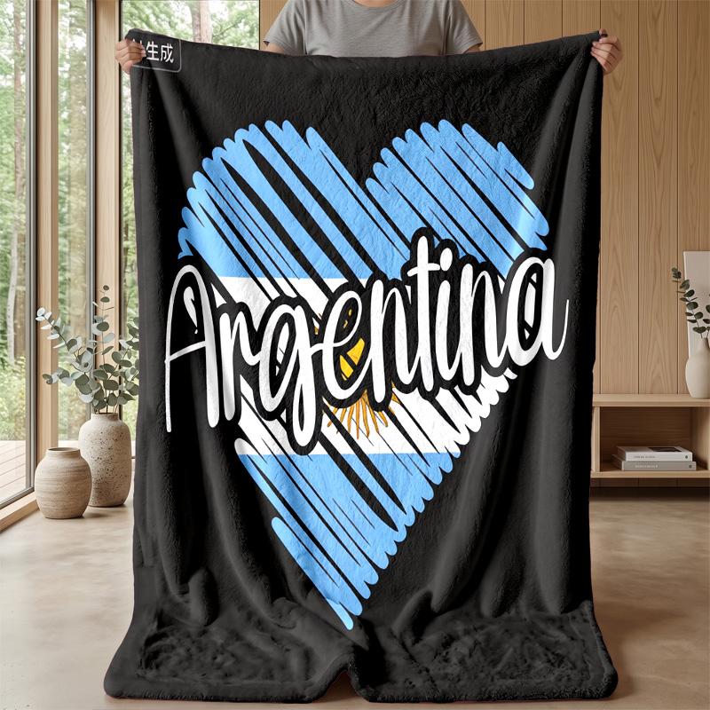 Argentina national football team Theme blanket Soft Flannel Blanket Plush Throw Blanket Cozy Sofa Bed Blanket for Home Decor