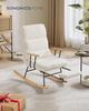 HOME LYY016W01 Rocking Chair, Rubberwood Legs, Plush Fabric, Rocking Chair, 4 Position Adjustable Backrest, Supports Up To 160 Kg
