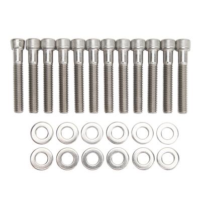 Cylinder Head Bolts Kit Hardened 304 Stainless Steel Polished Replacement for FORD SMALL BLOCK SBF