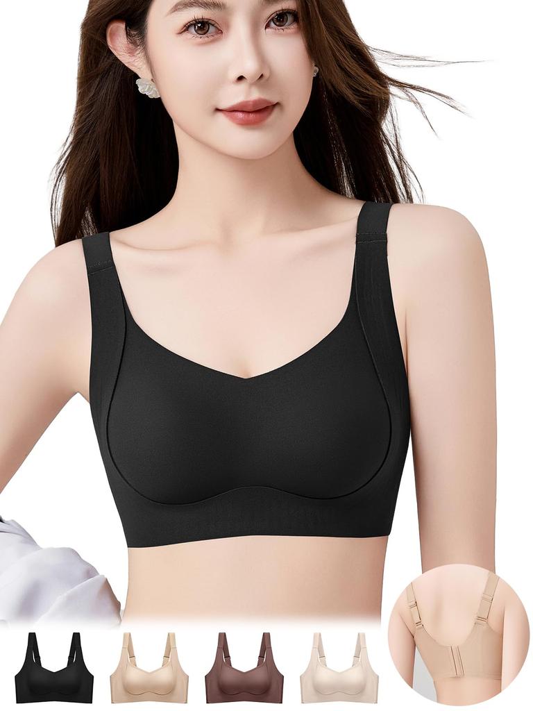 Veimia Wireless Bra Jelly No No No High Side Beautiful Breasts and Sports Night Day and Night Use [Ultra-Flexible Fabric, Tightness] Seamless,