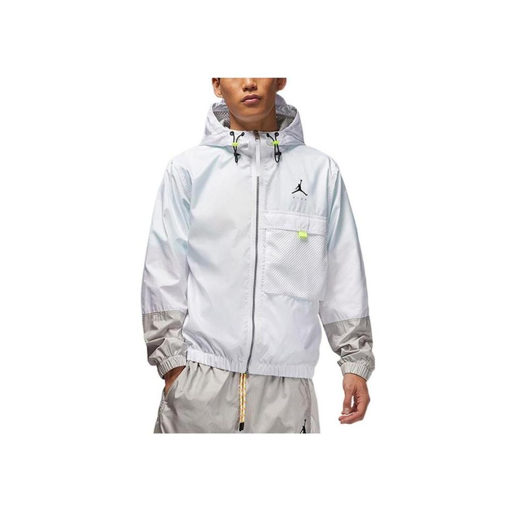 Jordan Colorblock Zip Hooded Jacket Men Outerwear White DM1868-100
