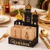 Ramadan Nedräkningskalender Träprydnad Eid Mubarak Kalenderblock Dekoration för Hem Islamisk Muslimsk Festtillbehör Gåvor