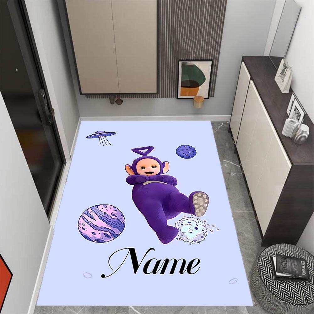 Purple Teletubby Space Customize Your Name Floor Rug Office Rug Design for Decorate room Dormitory Balcony Outdoor Anti-slip Rug Office home decor