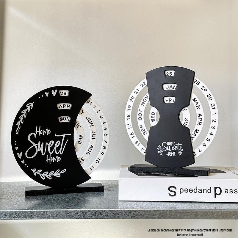 Ferris Wheel Desktop Moon Calendar: Manual Rotation Home Office Ornament with Advanced Design.