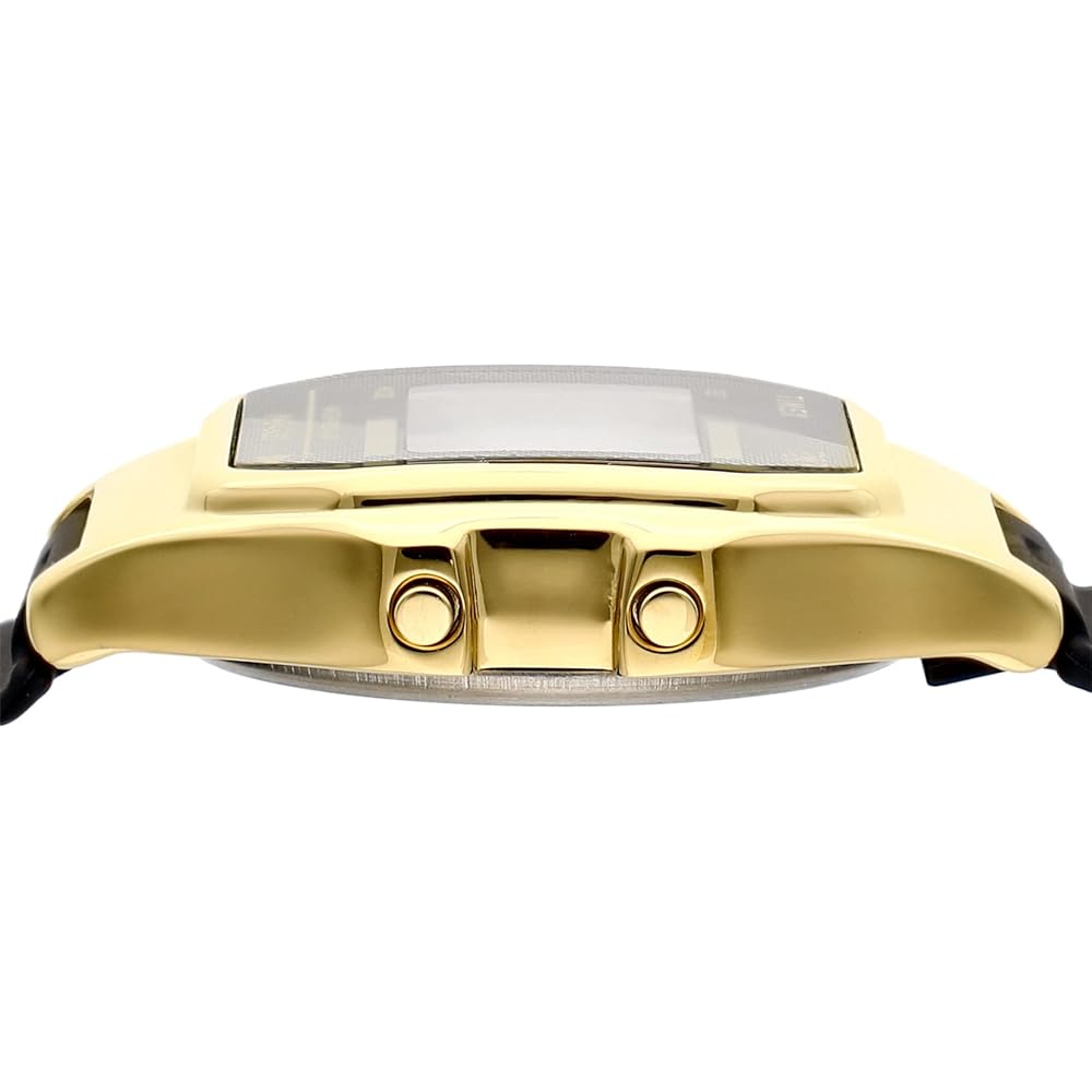 TIMEX T-80 Men's Digital Quartz Watch with Gold Case and Rubber Band (TW2V41000) [Authentic]