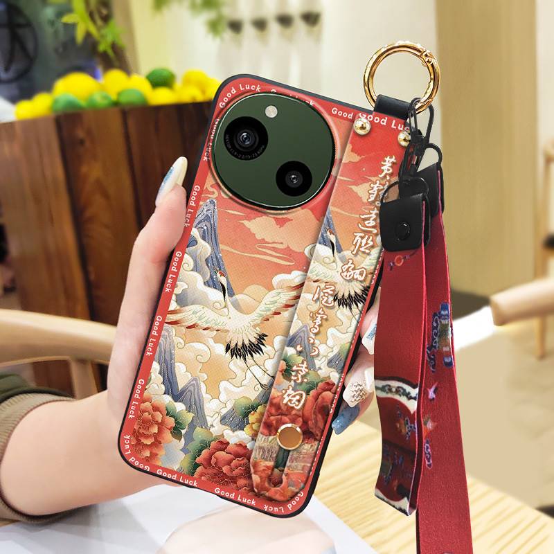 Wrist Strap Lanyard Phone Case For Sharp Aquos R9/SH-51E Wristband Kickstand Waterproof Fashion Phone Holder Silicone