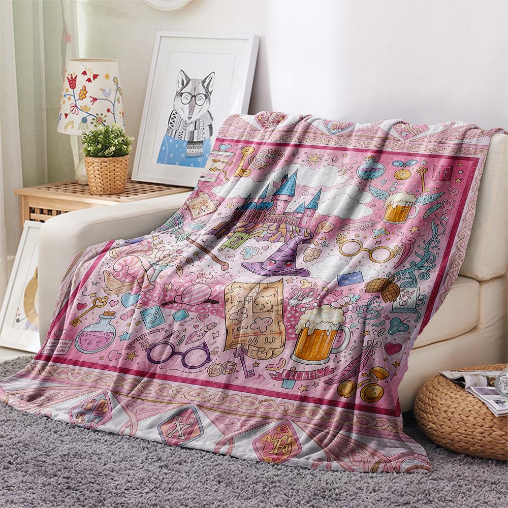 1 Stück Flanelldecke mit Cartoon-Druck, Hohe Qualität, Bequem für alle Jahreszeiten, Heimdekoration, Wärme und Komfort, Perfekt als Weihnachts- oder Geburtstagsgeschenk