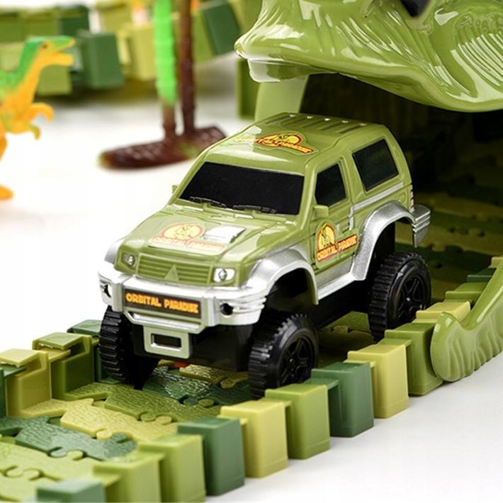 Large Race Track Dinosaur Building Blocks Dino T-Rex Track 140
