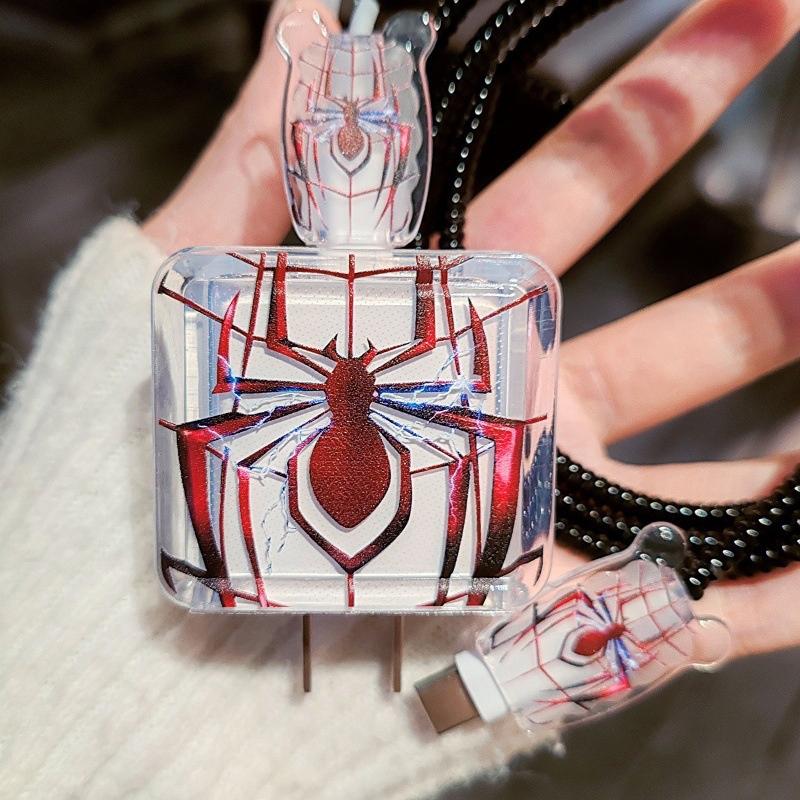 Spider Charger Data Cable Case For Apple Iphone 16 15 20W Charger Case Protection Cover Winding Kit Anti-Break Protective Rope