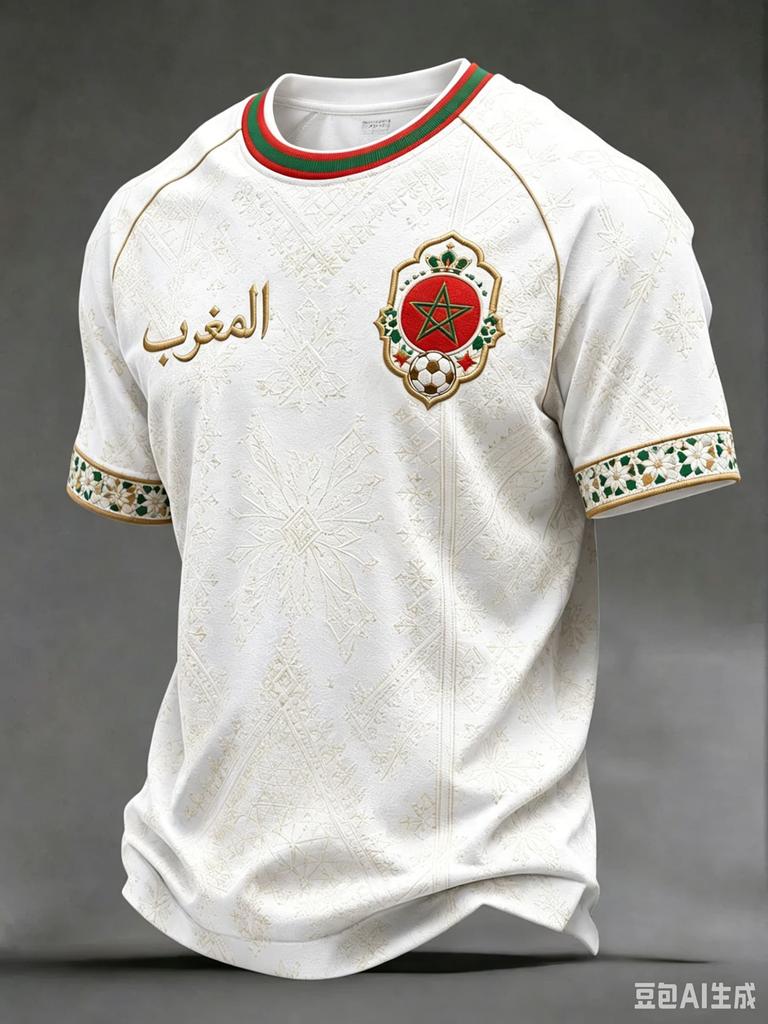 Morocco Team Away Soccer Jersey White Short Sleeve T Shirt  Football Unisex Fans Supporter Training Sport Tee Casual Top