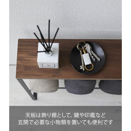 Yamazaki Tower Slipper Rack with Top, Black, W50 x D12 x H41cm, Entryway Storage, Slipper Storage, 5153
