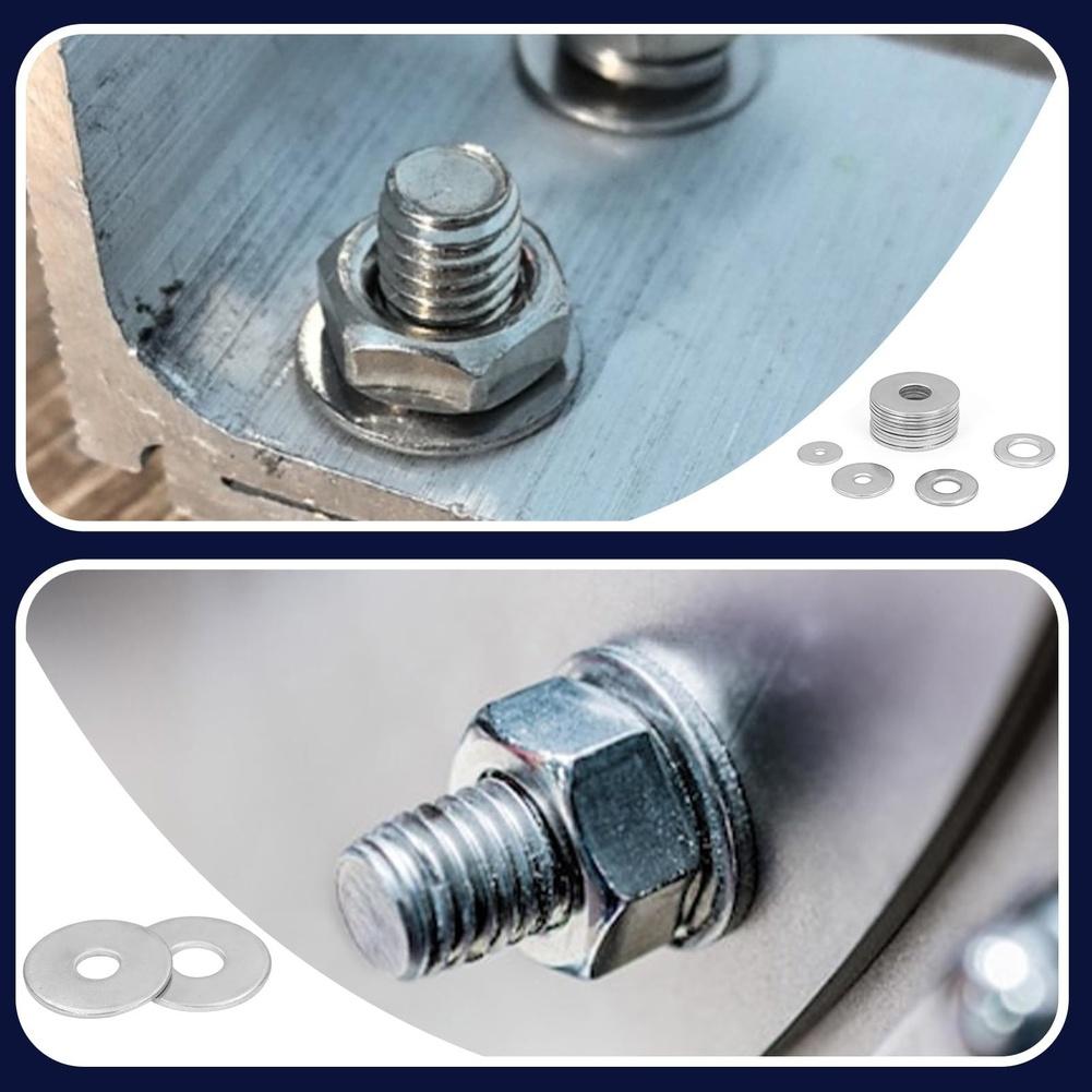 

290 Pcs 304 Stainless Steel Flat Washers for M3 M5 M6 M8 M10 Use in Furniture Assembly Machinery Repair and Fabrication China Mainland