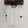European Style Rhinestone Round Neck Knit Short Sleeve Casual Top - Summer 2026