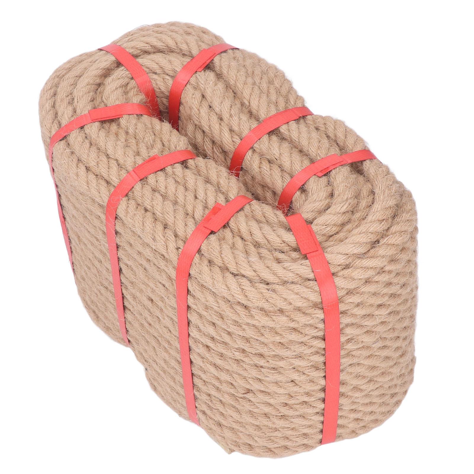 

Fiber Hemp Rope Multi Strand Twisted Rope Security Protection Rope for DIY Crafting Home Decoration 50 Meter 14mm 14mm