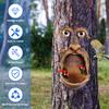 Tree Faces Bird Feeder Decorative Outdoor Old Man Face Bird Feeder Unique Garden Easter Art Decor Resin Crafts for Yard Outside