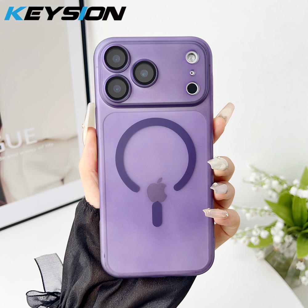 

KEYSION Ultra Thin Matte Clear Case for Magsafe for iPhone 16 17 Pro Max Air 16 Plus 16e Magnetic Wireless Charging Back Cover for iPhone 16e