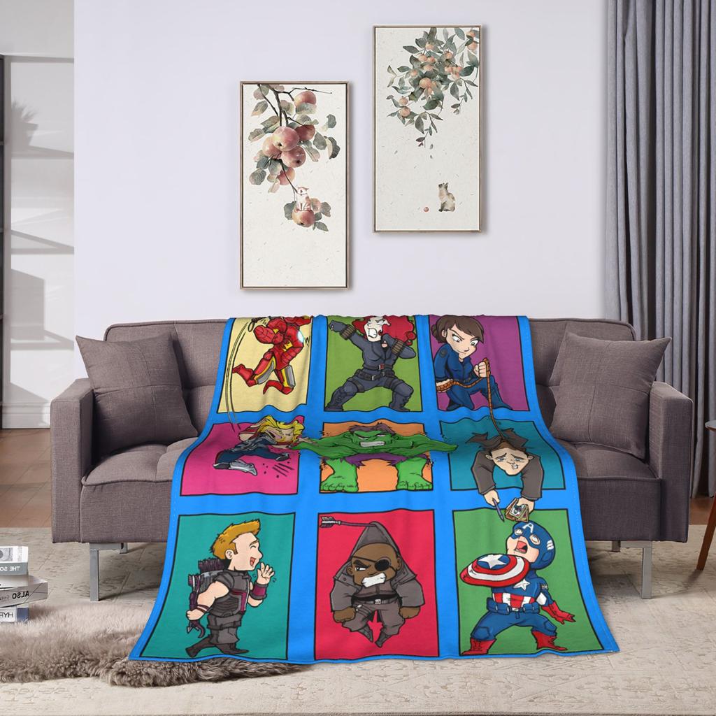 Avengerss Assembles Plush Blanket Children  Flannel Throw Blanket For Home Decor Soft Custom DIY Quality Bedspread Birthday Gift