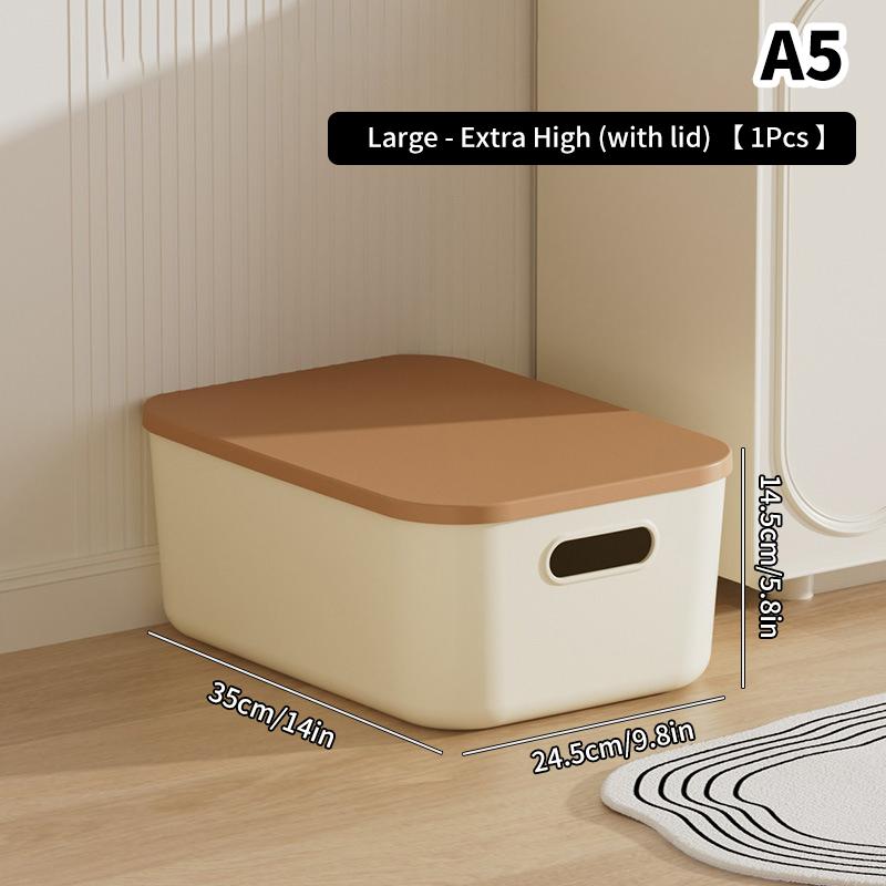 Contenitore portaoggetti per scrivania con coperchio, per armadio, vestiti, cassetto, cestino portaoggetti in plastica, contenitore per cosmetici, piccole cose