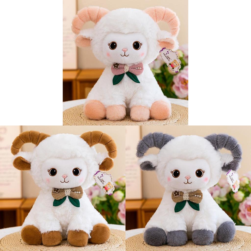 Sheep Plush Toy Sitting Position Cartoon Animal Soft Plush Gift For Kids And Teens