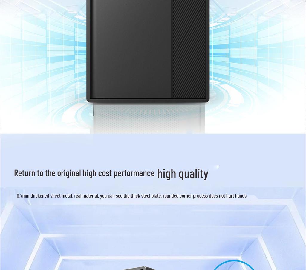 Shangrui Portable M-ATX Gaming Desktop Case, 0.7MM Plate, for Office and Home