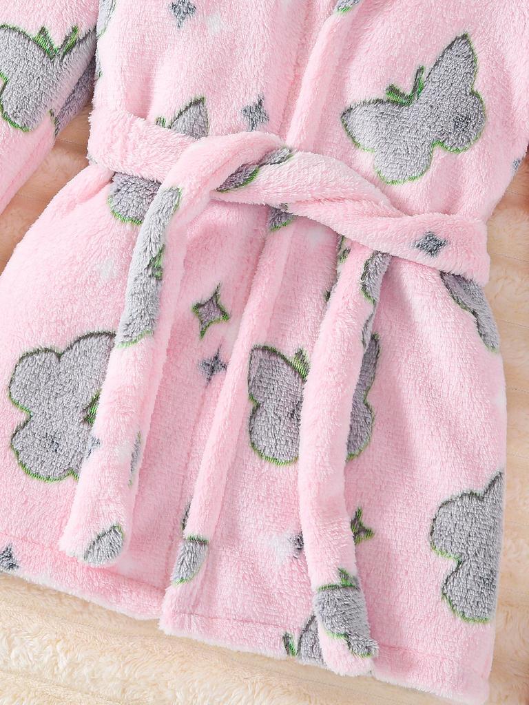 European & American Boys' Plush Hooded Jacket with Stars & Astronaut Flowers