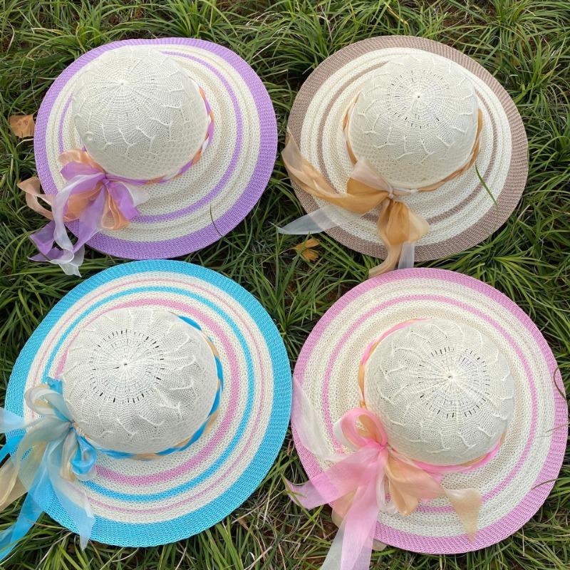 

Летняя шляпа-киоск, новая модная женская летняя шляпа от солнца с бантом, соломенная шляпа с большими полями, тень one size fits all