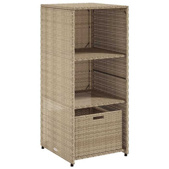 VidaXL Armoire de rangement de jardin beige 50x55x115cm résine tressée 365550