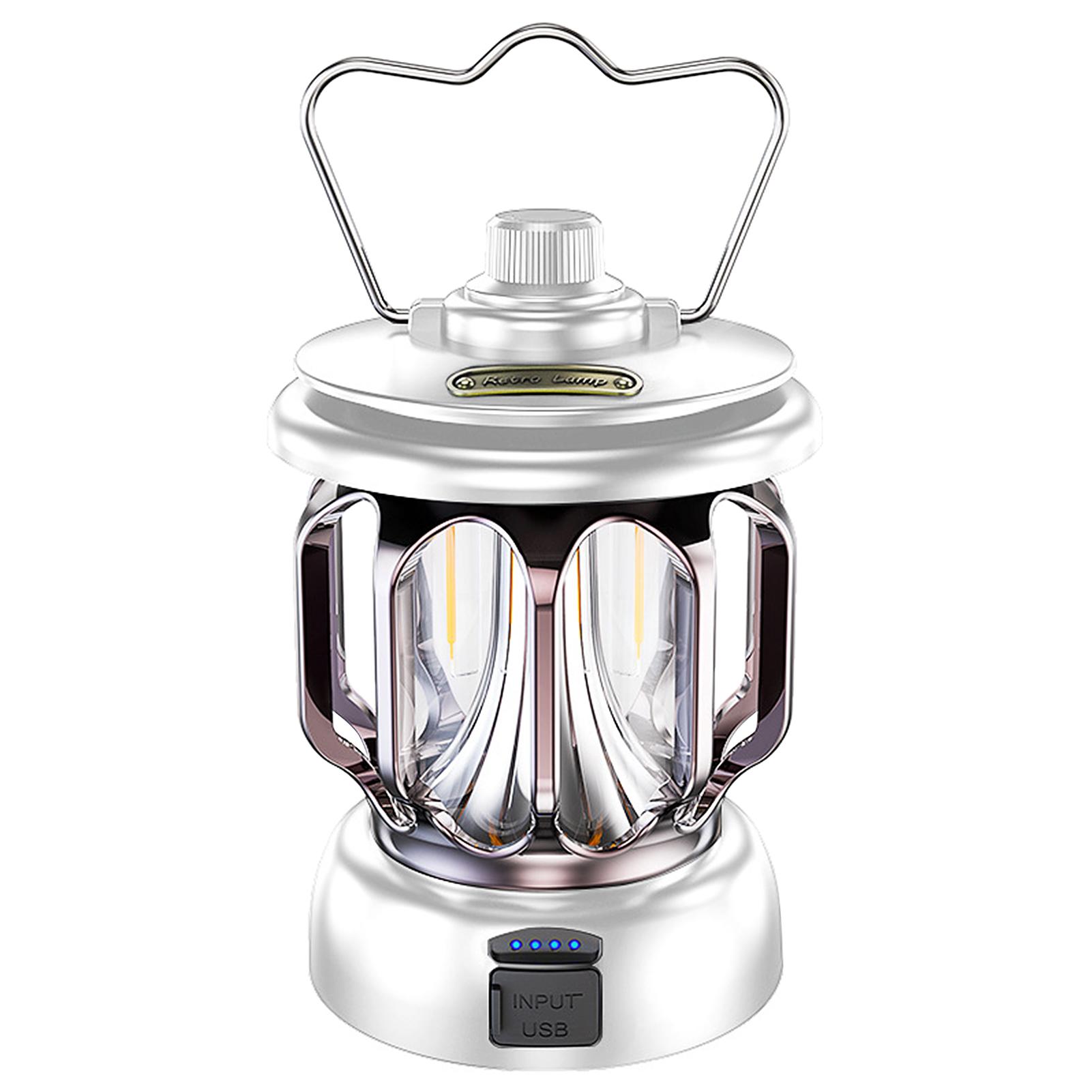 

Перезаряжаемый старинный фонарь светодиодный металлический подвесной фонарь настольная лампа для внутреннего и наружного кемпинга белый