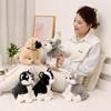 Cute Husky Schnauzer Shar Pei Plush Dog Doll in Boy Outfit