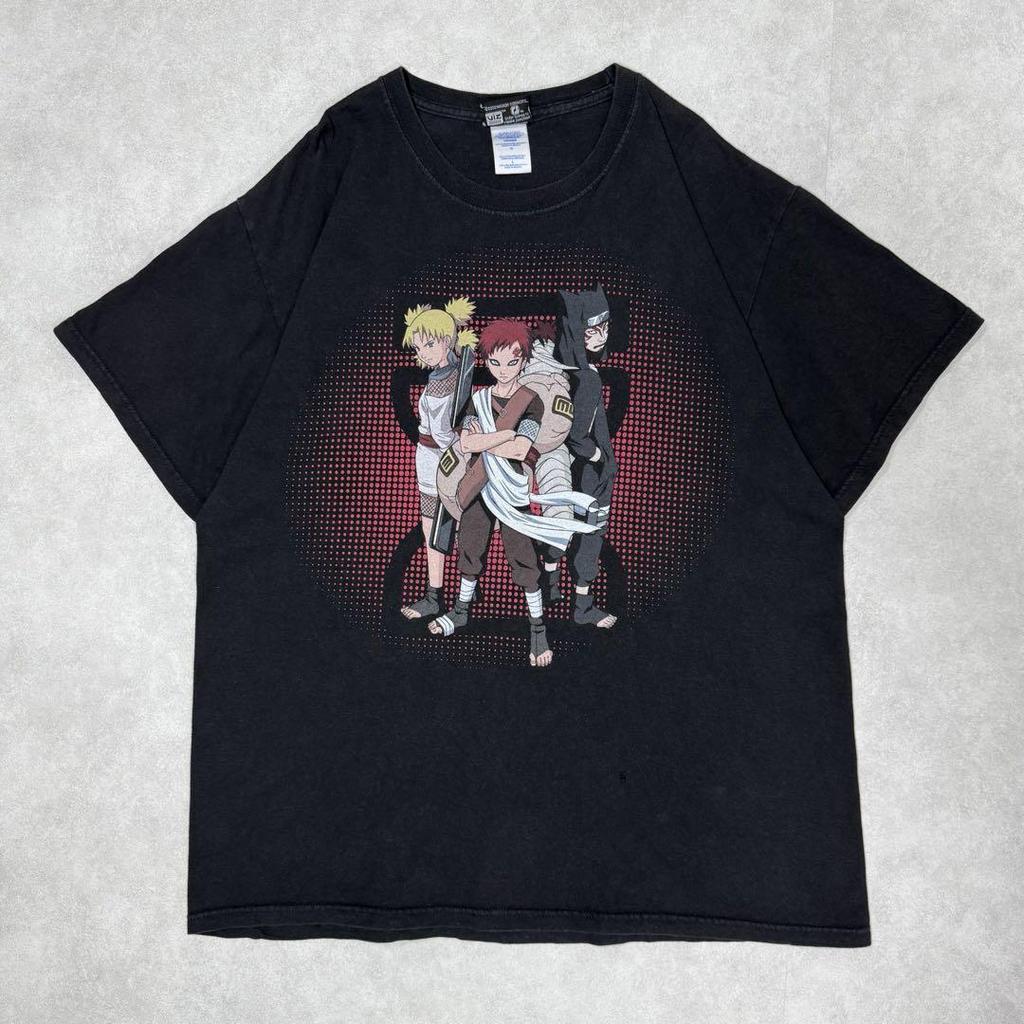 [USED] Vintage 2000s Naruto Gaara Short Sleeve Shirt, Anime, Manga, Black, Size 10
