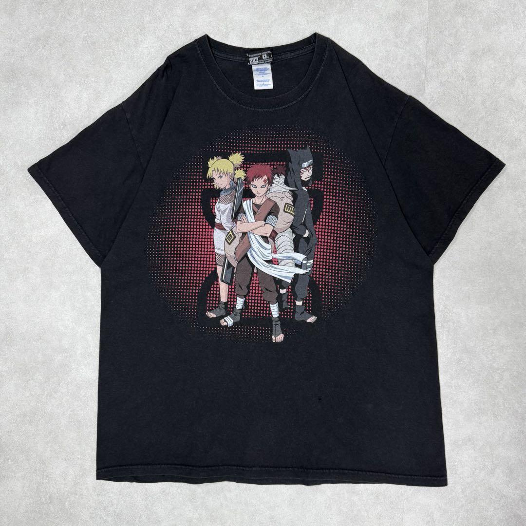 

[USED] Vintage 2000s Naruto Gaara Short Sleeve Shirt, Anime, Manga, Black, Size 10