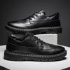 Primavera Autunno Scarpe Uomo Calzature Moda Cool Giovane Uomo Scarpe brogue Marca Calzature maschili Nero puro